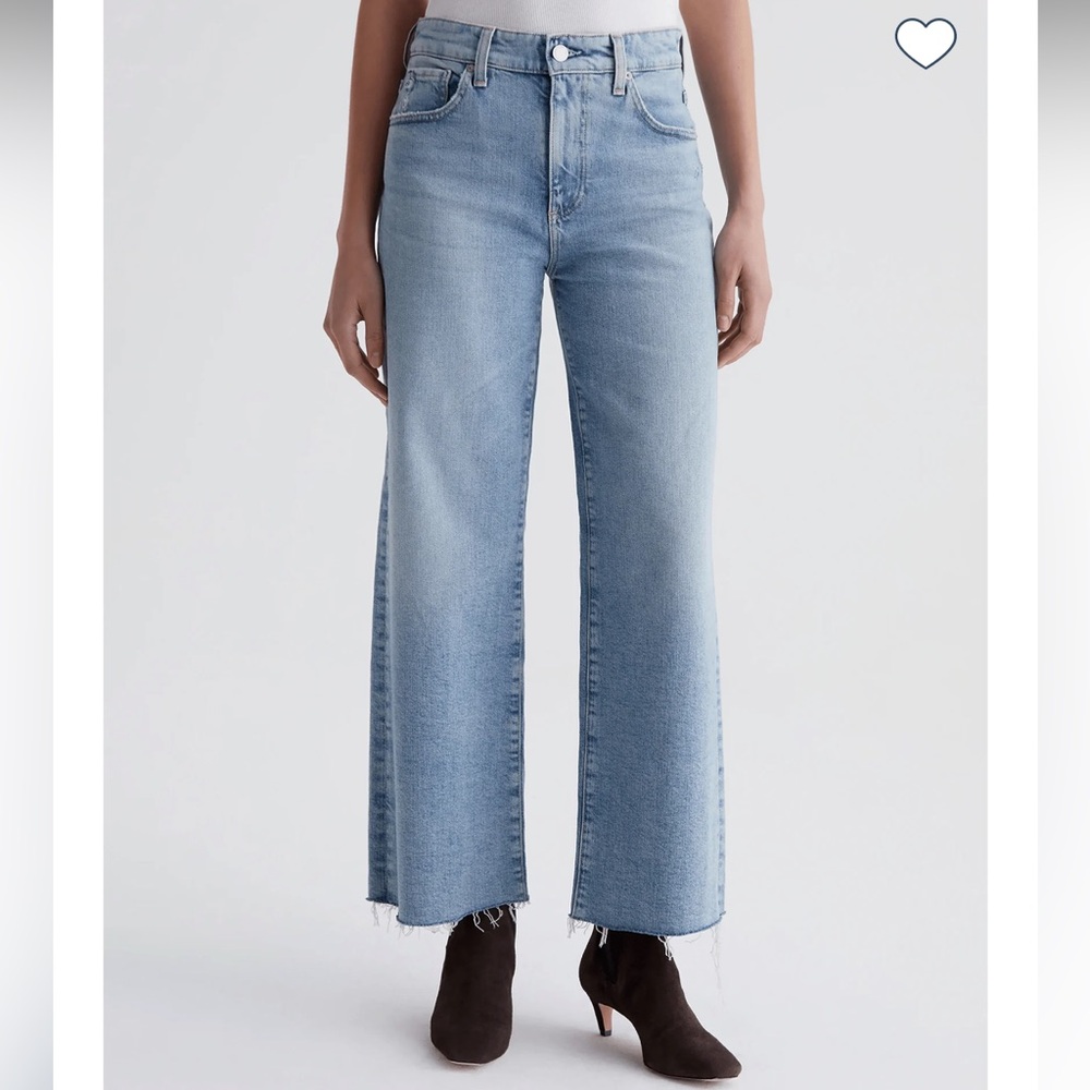 AG Saige Wide Leg Cropped jeans in wash: “eclipsed”